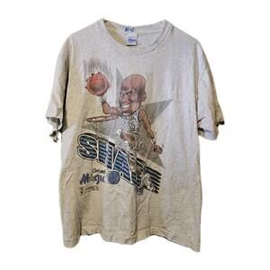 Shaquille ONeal Orlando Magic 90s Salem Sportswear Caricature T Shirt Large USA